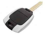 Producto genérico - Carcasa llave / telemando 2 botones para Ssangyong con espadín fijo y hueco para transponder